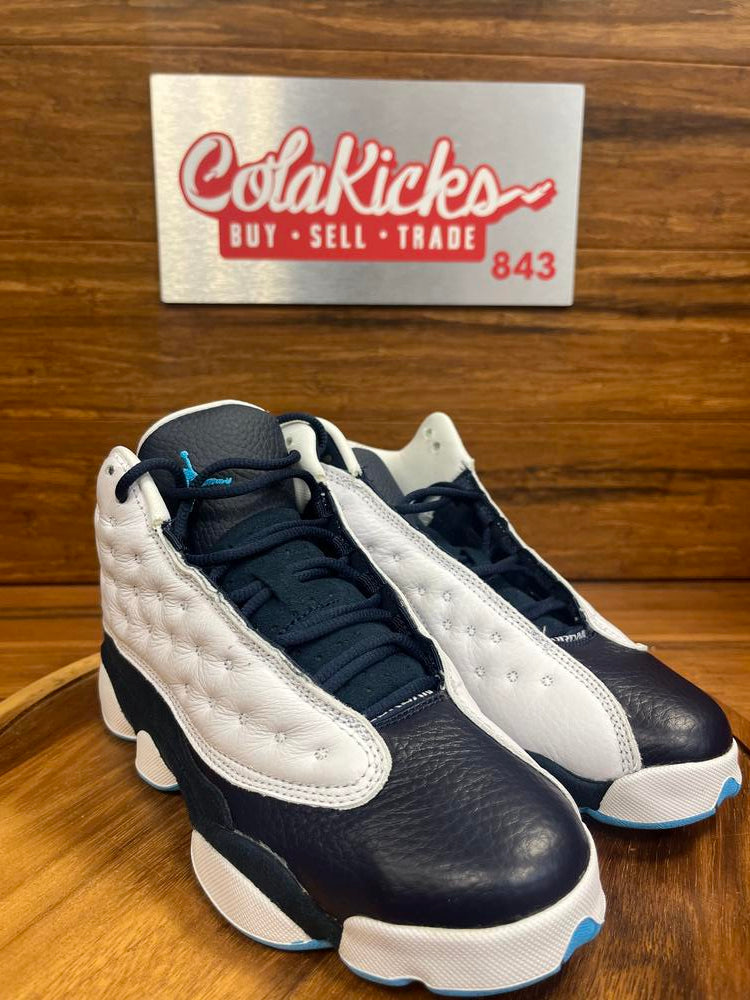 Jordan 13 deals Retro White Obsidian Powder Blue GS 5Y