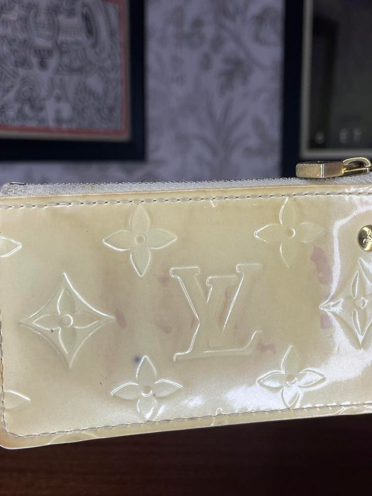 Louis Vuitton White Vernis Coin Pouch