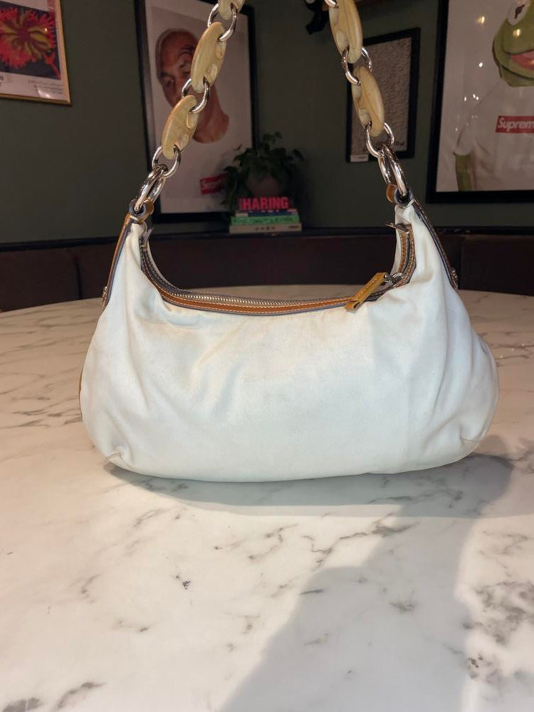 Prada Cream and Brown Shoulder Bag