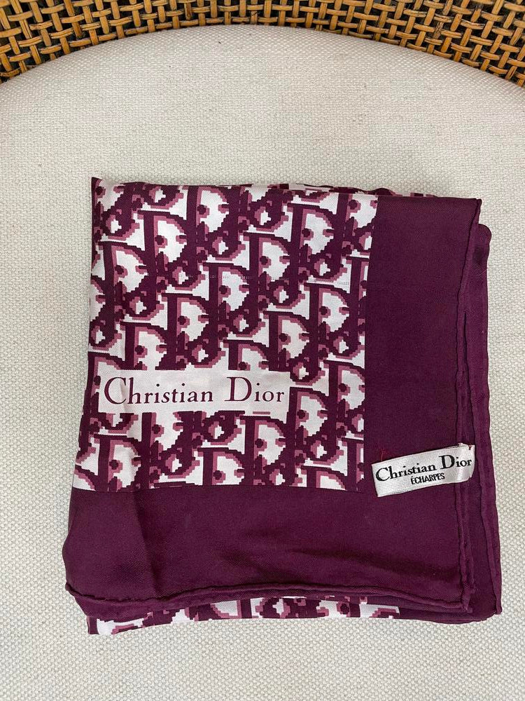 Dior Monogram Maroon Scarf