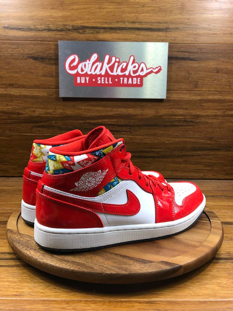 Jordan 1 Mid Barcelona Sweater Red Patent