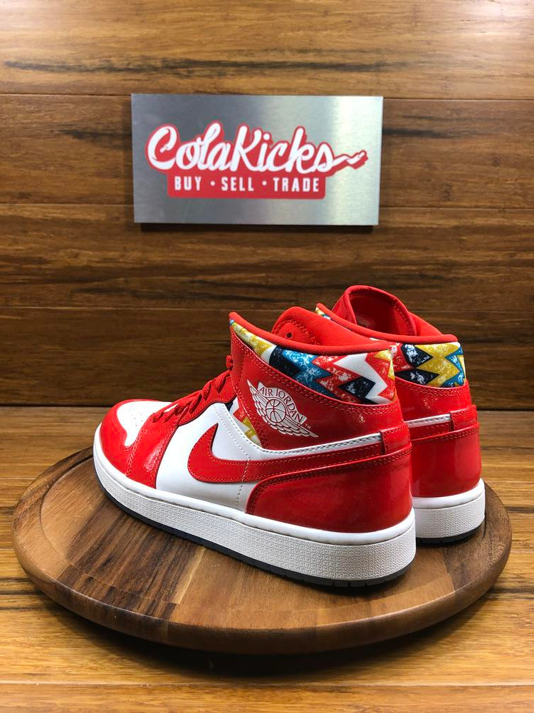 Jordan 1 Mid Barcelona Sweater Red Patent