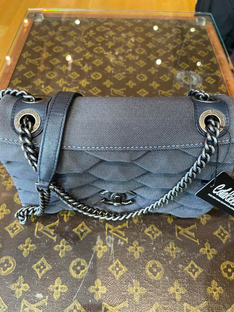 Chanel Denim Pleated Classic Flap Bag