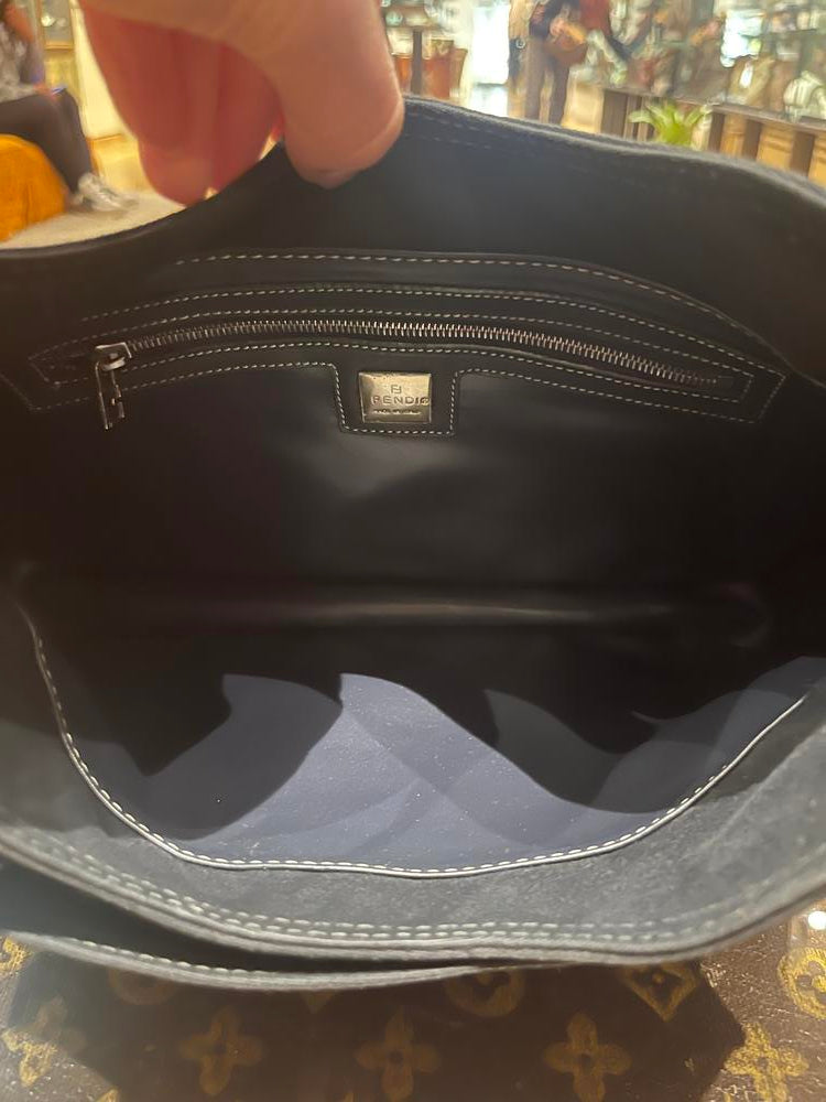 Fendi Denim Wave Buckle Mamma Baguette