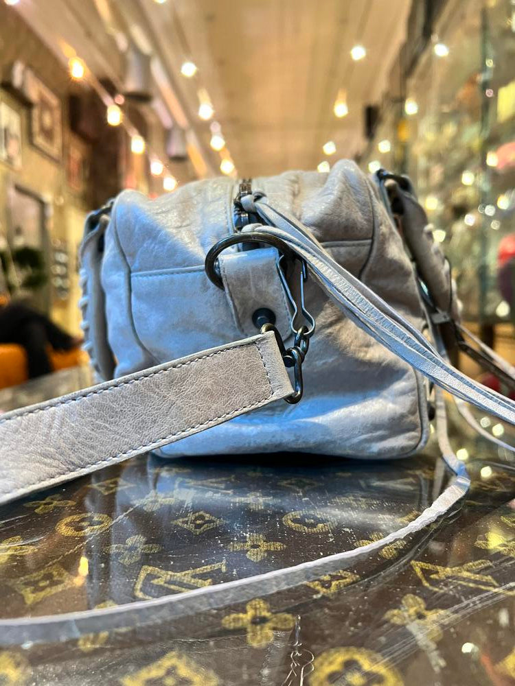 Balenciaga Light Grey Leather Neo City Bag