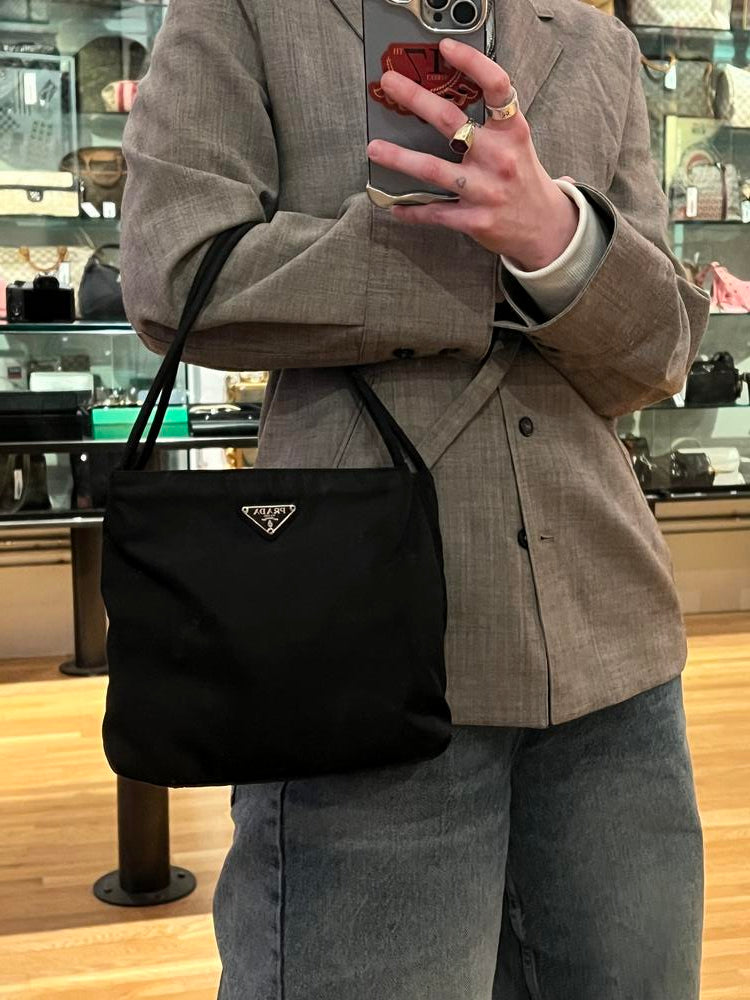 Prada Black Tessuto Nylon Shoulder Bag