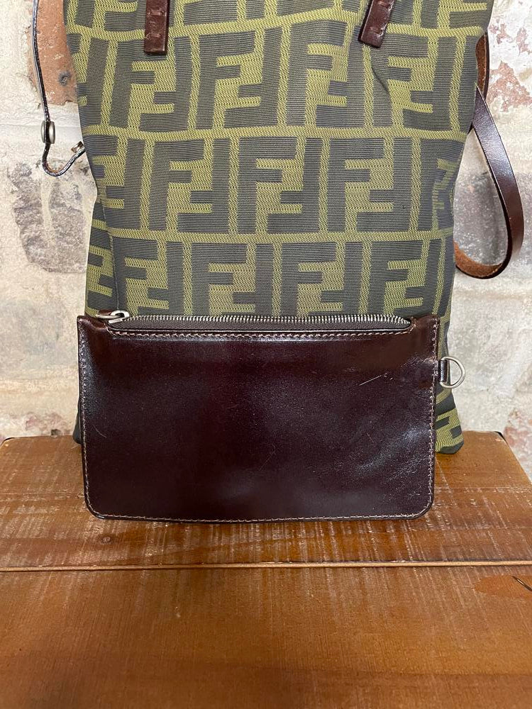 Fendi Small Green Monogram Tote