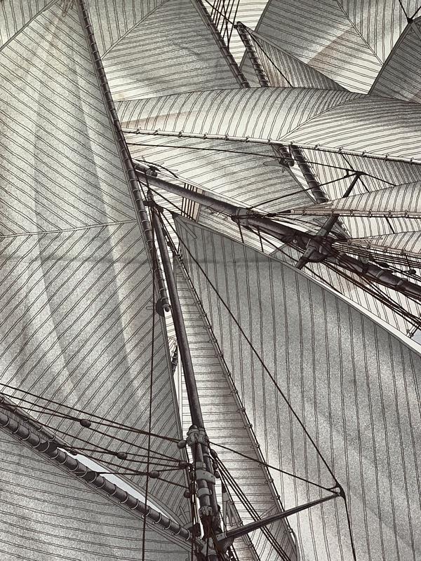 Hermes Grey Sails Scarf 34x34