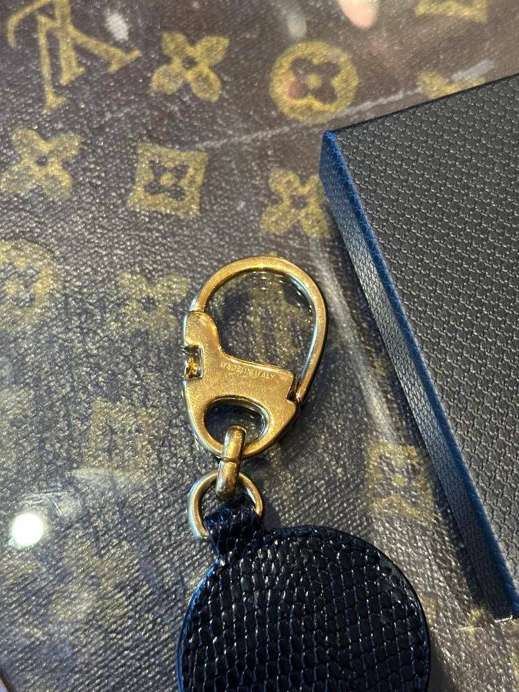 Gucci Leather/Gold Keychain Charm