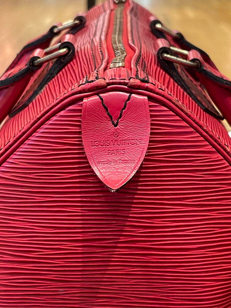 Louis Vuitton Red Epi Speedy 25