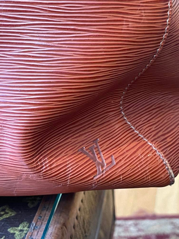 Louis Vuitton Epi Keepall 50 Brown w/ luggage tag