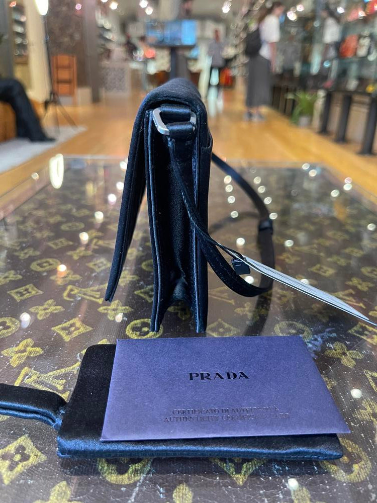 Prada Black Satin Mini Shoulder Bag