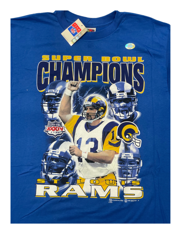 Rams Kurt Warner Pointing Tee Blue