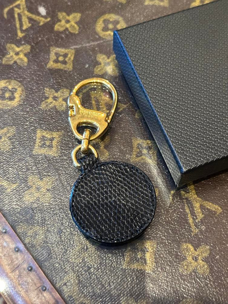 Gucci Leather/Gold Keychain Charm