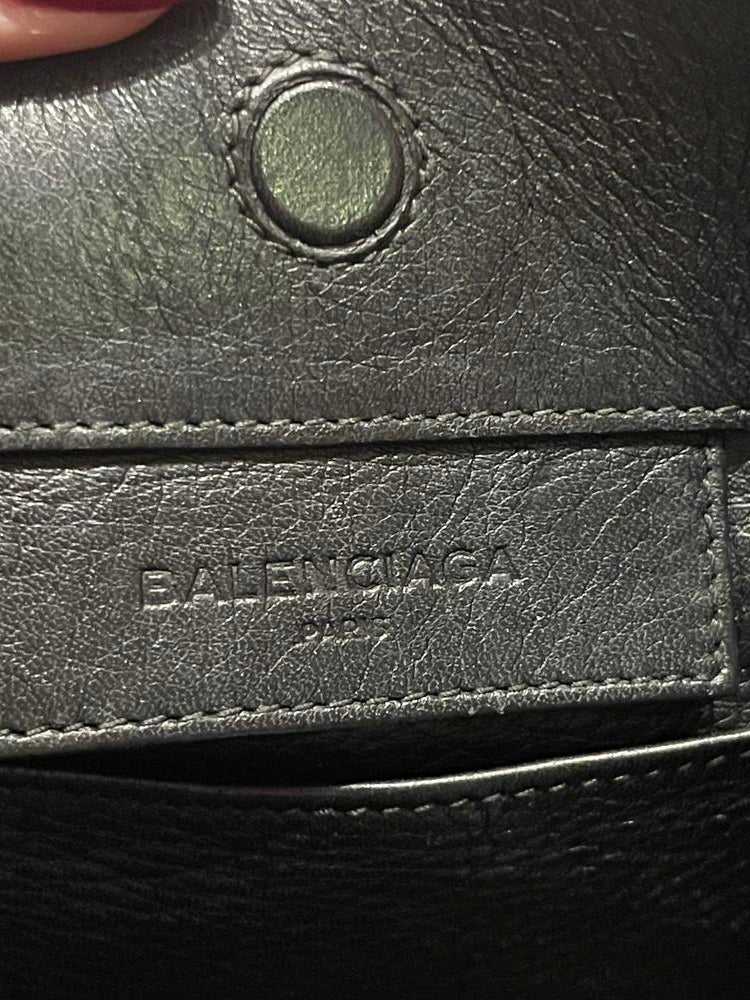 Balenciaga Black Leather Papier 2Way Handbag