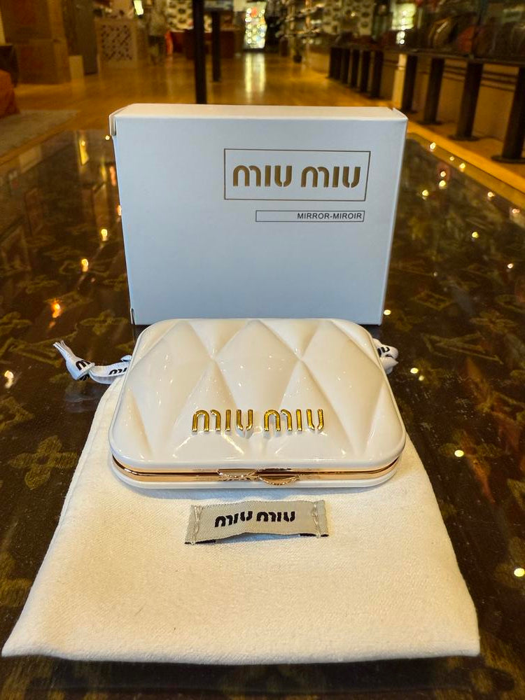 Miu Miu White Compact Mirror