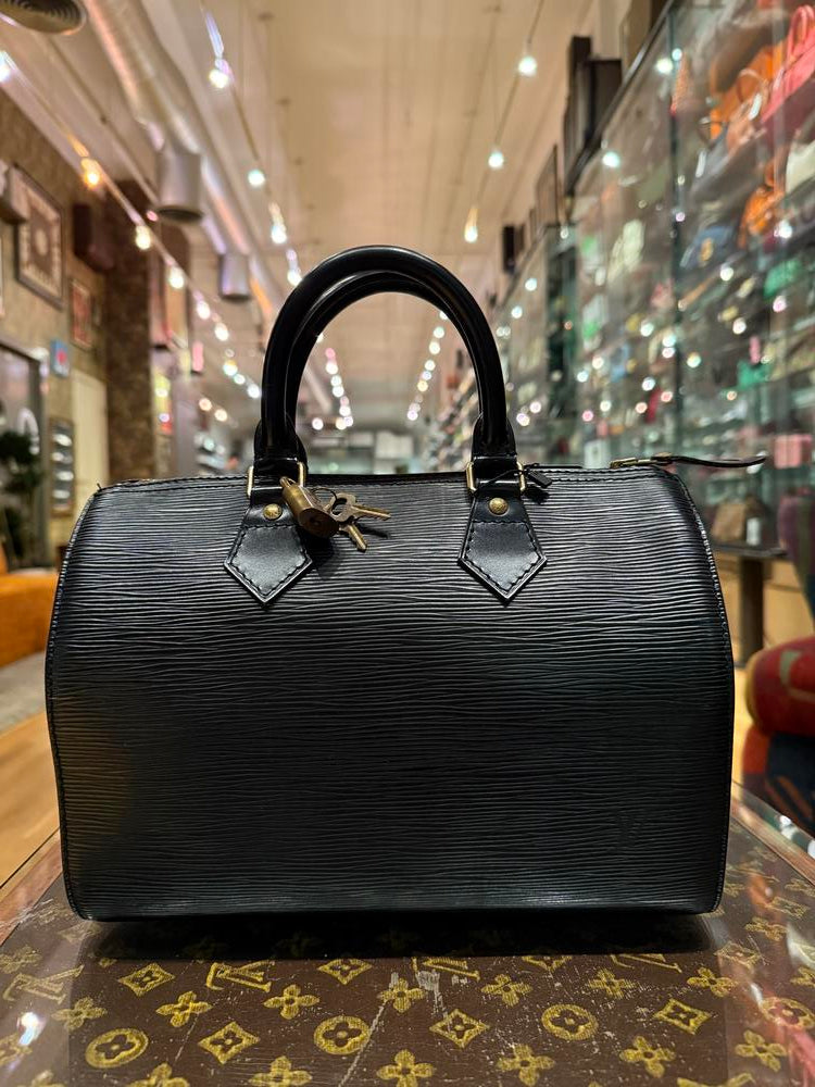 Louis Vuitton Black Epi Speedy 25