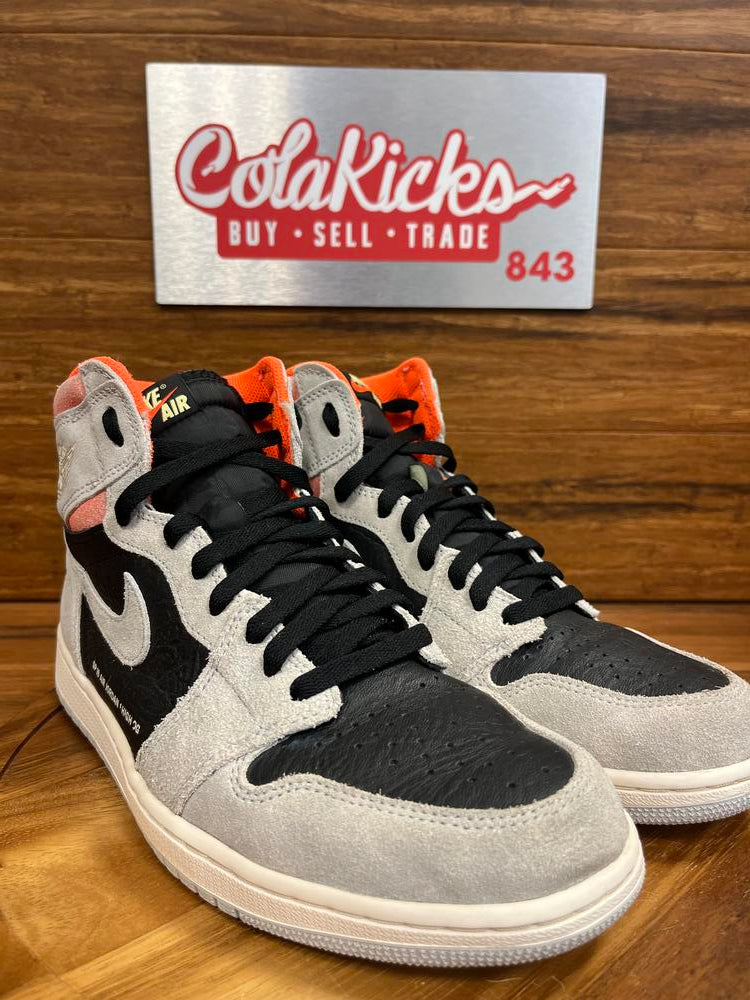 Jordan 1 Retro High Neutral Grey Hyper Crimson