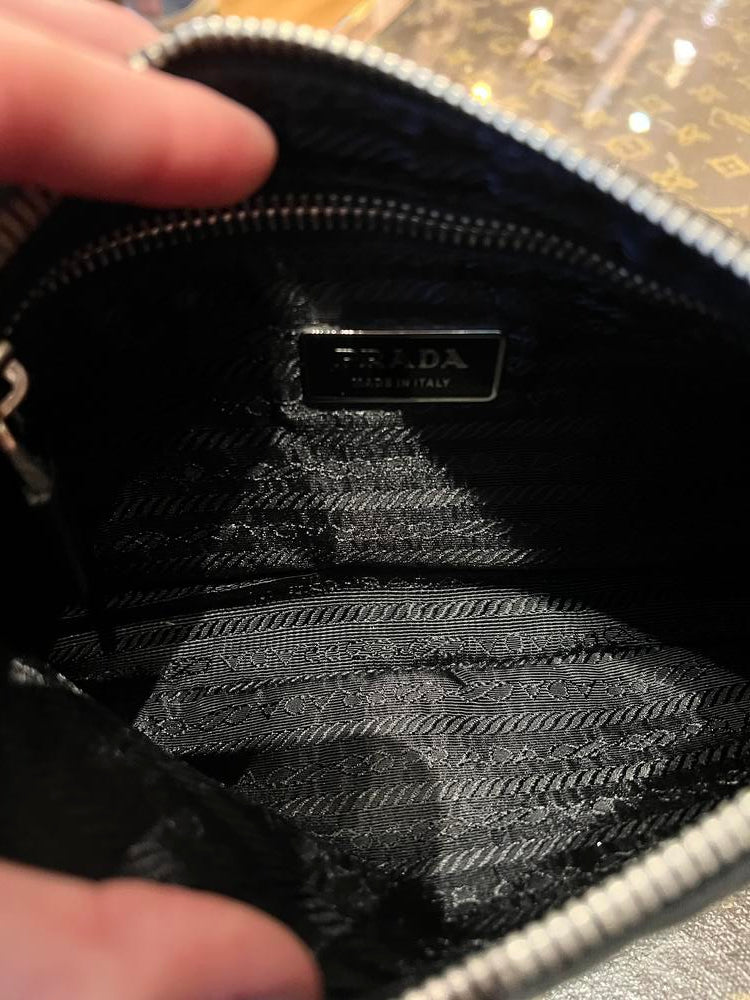 Prada Black Nylon/Leather Pochette