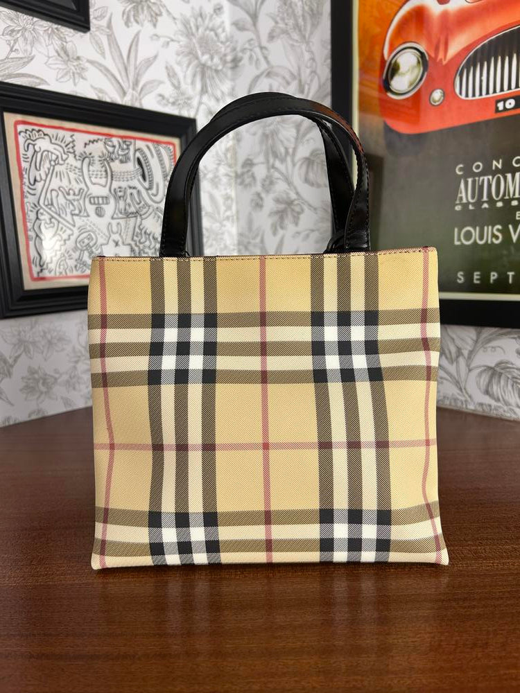 Burberry Nova Check Coated Canvas Handbag