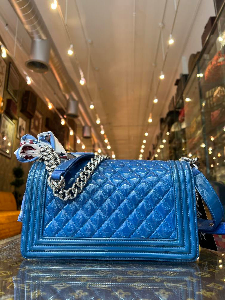 Chanel Boy Bag Patent Blue