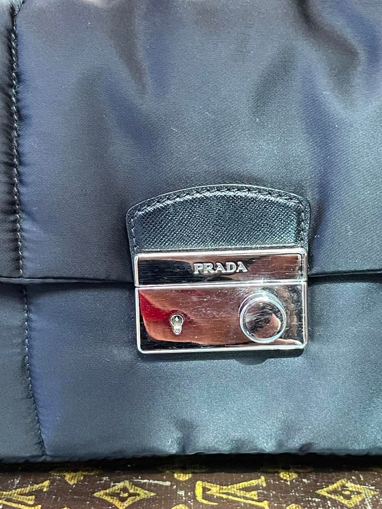 Prada Black Nylon Chain Bag