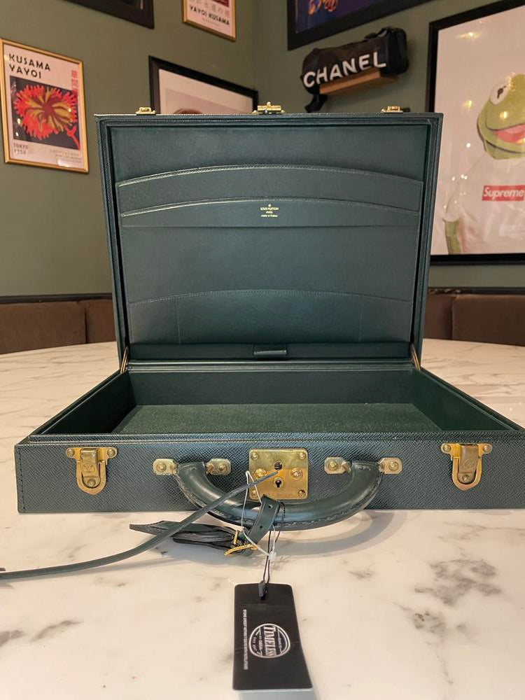 Louis Vuitton Green Taiga Diplomat Briefcase