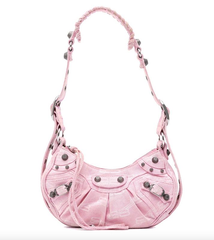 Balenciaga BB Pink Denim Le Cagole Shoulder Bag