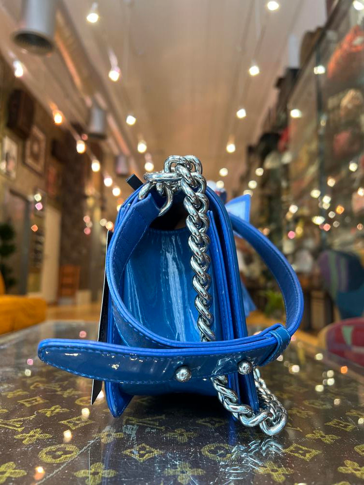 Chanel Boy Bag Patent Blue