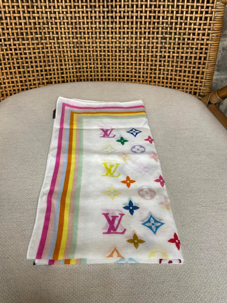 Louis Vuitton White Multicolor Scarf