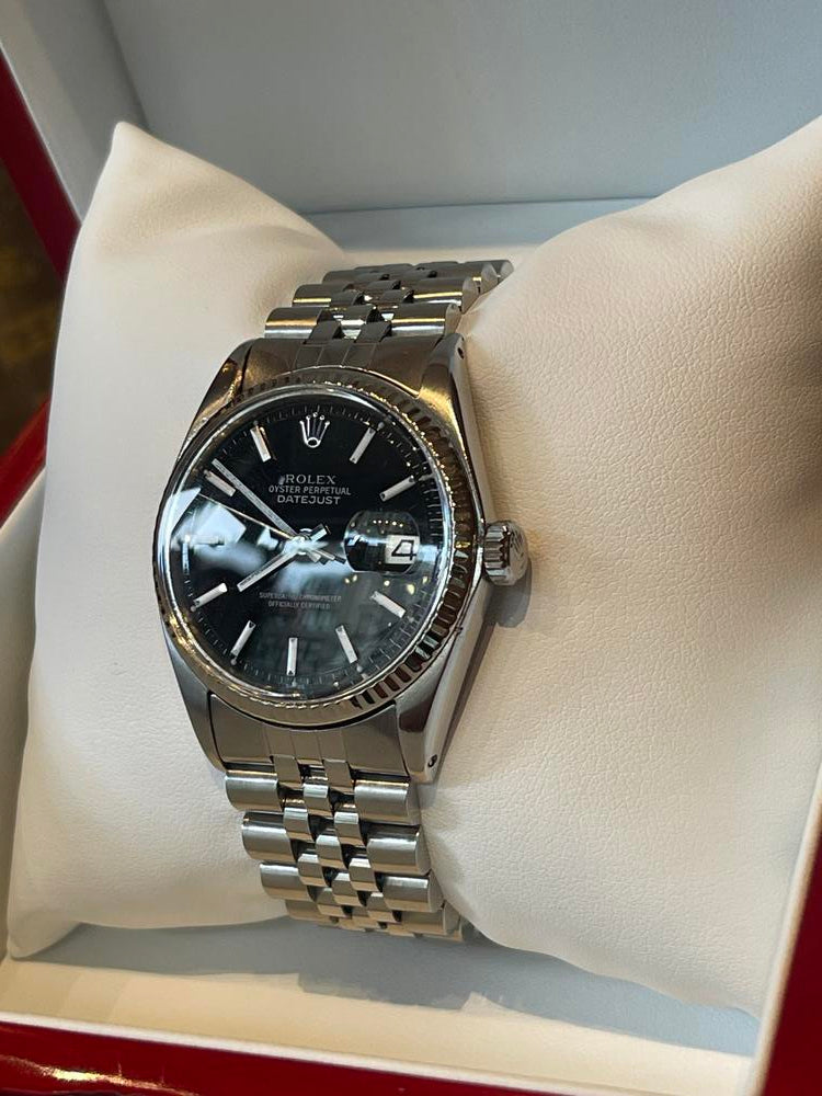 Rolex 36mm Datejust Black Dial Stainless Steel (1969)