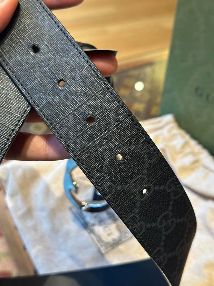 Gucci Interlocking G Belt GG Supreme Black