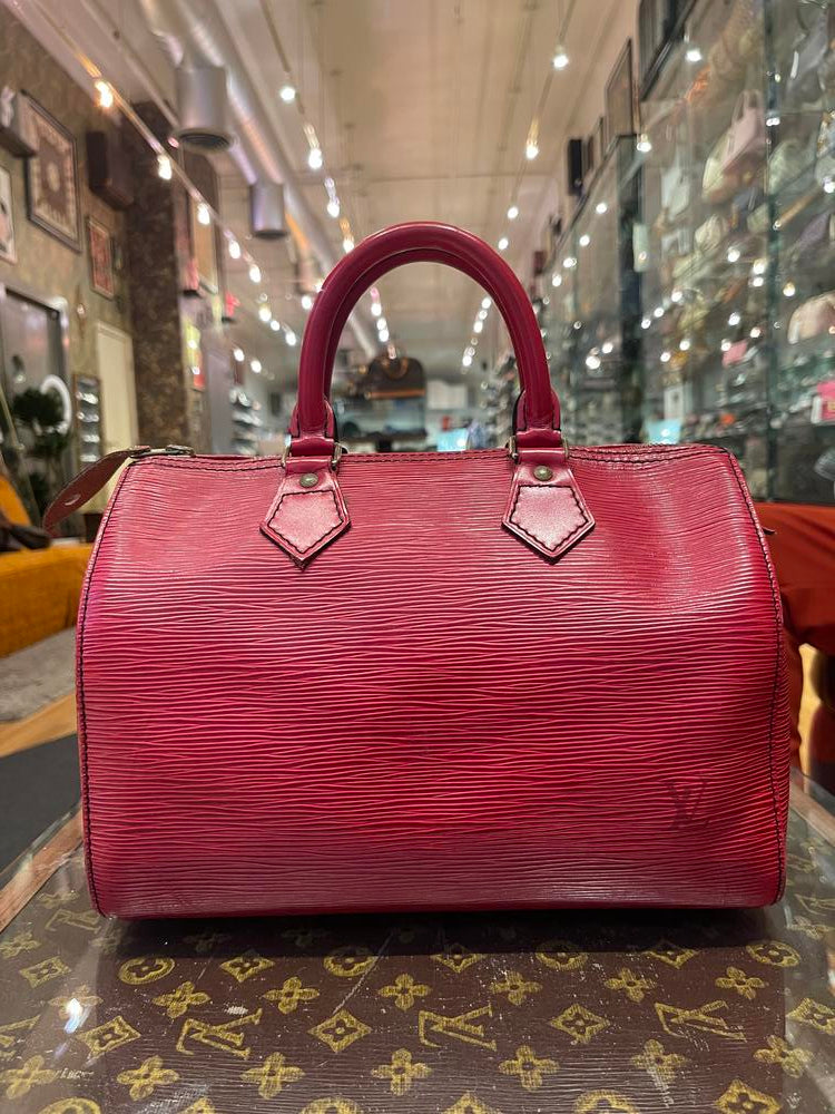 Louis Vuitton Red Epi Speedy 25