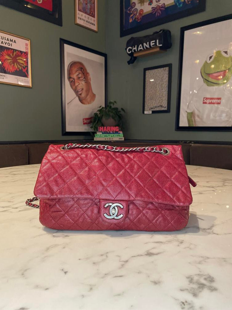 Chanel Caviar Quilted Burgundy Shoulder Bag