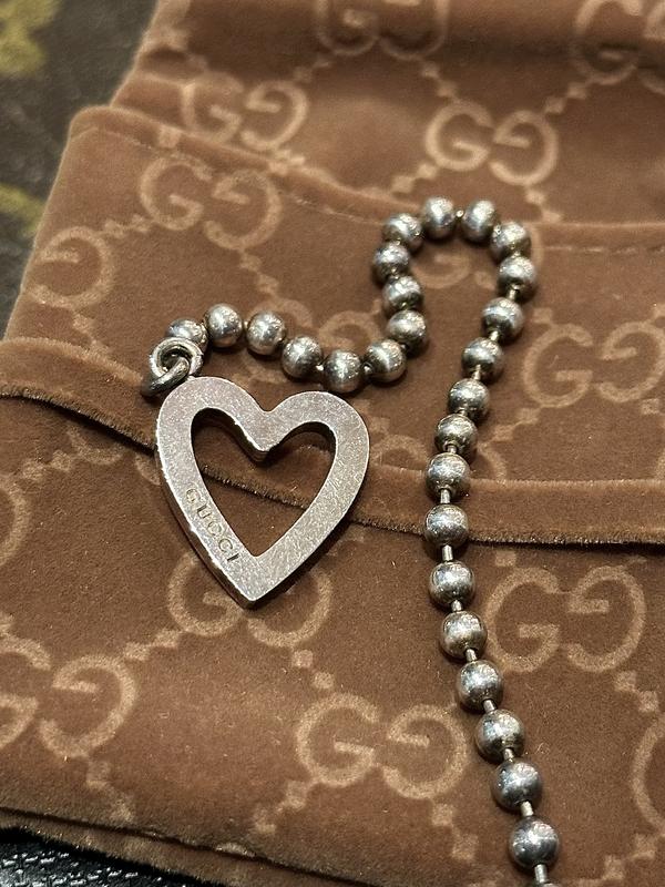 Gucci Silver Heart Bracelet w/ Dust Bag