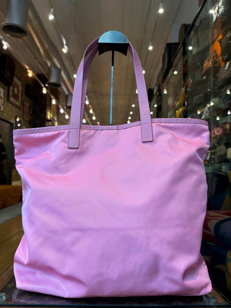 Prada Large Nylon Tote Pink