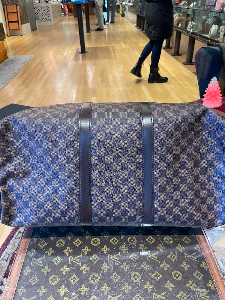 Louis Vuitton Damier Ebene Keepall 50 w/ Luggage Tag