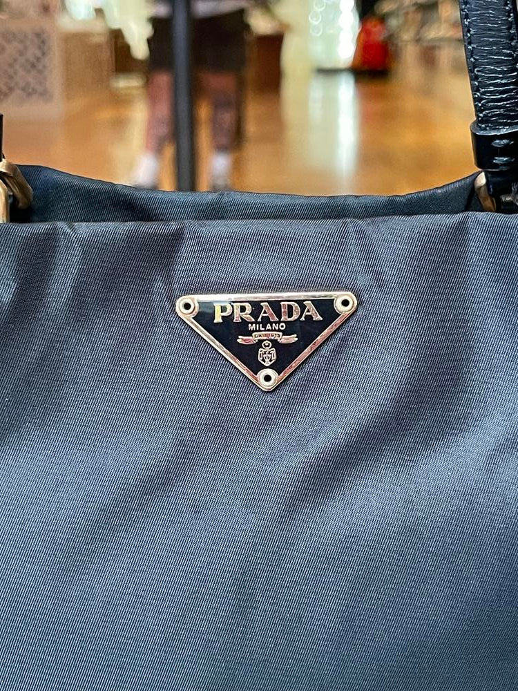 Prada Black Nylon/Leather Mini Shoulder Bag