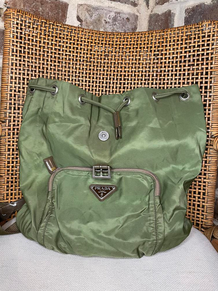 Prada Olive Nylon Backpack