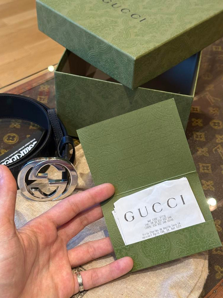 Gucci Interlocking G Belt GG Supreme Black