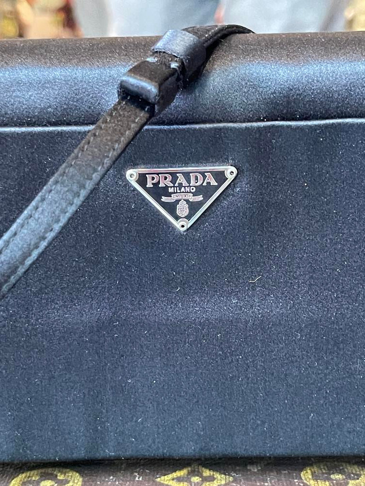 Prada Black Satin Mini Shoulder Bag