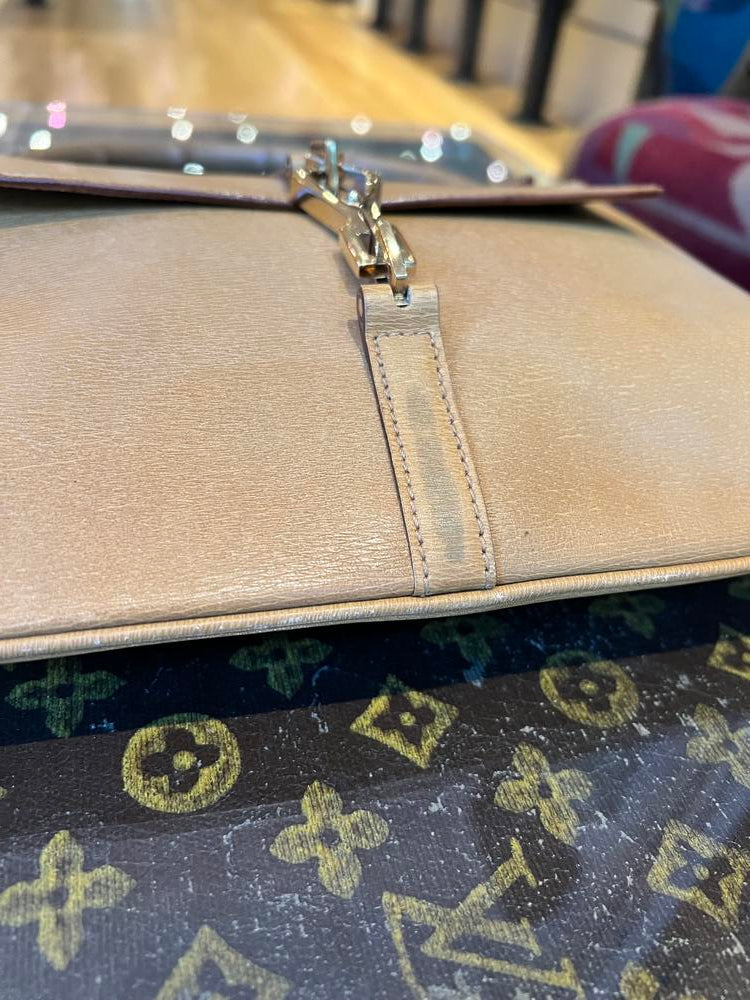 Gucci Brown Leather Bamboo Jackie Handbag