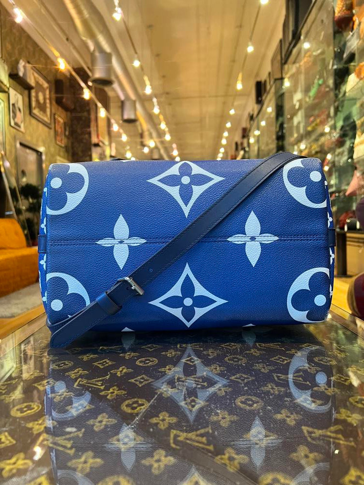 Louis Vuitton Speedy Bandouliere 30 Limited Edition Blue Escale