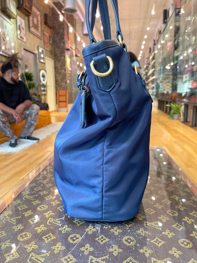 Prada Navy 2Way Bag Nylon/Leather