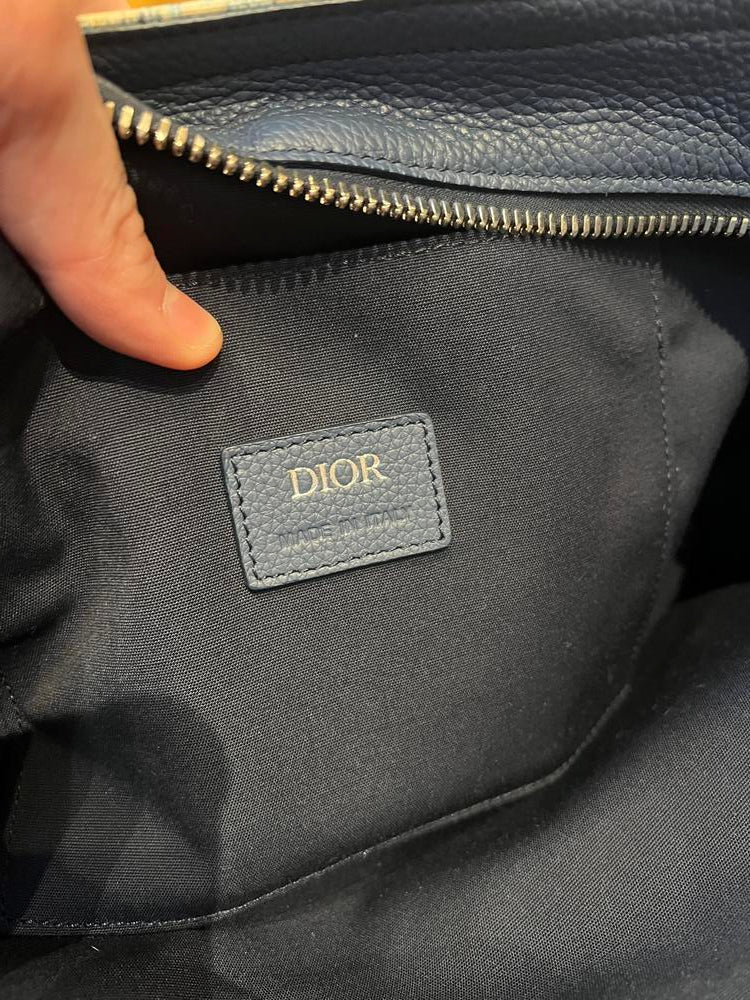 Dior 2Way Kasuri Saddle Bag Blue