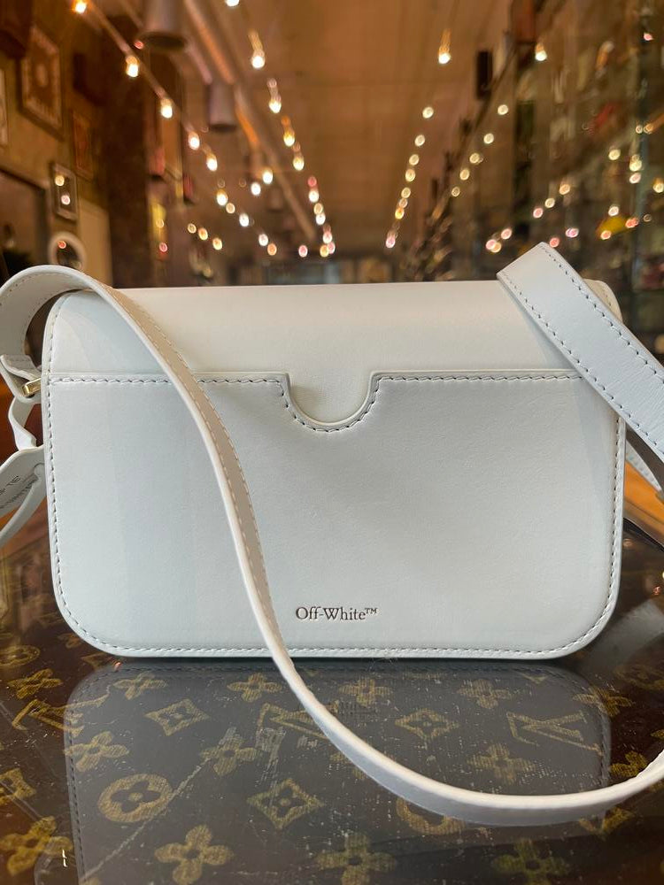 Off-White Logo Plaque White Box Leather Crossbody