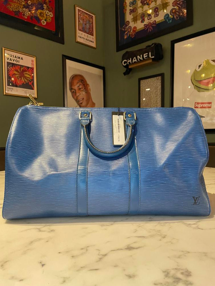 Louis Vuitton Blue Epi Keepall 45