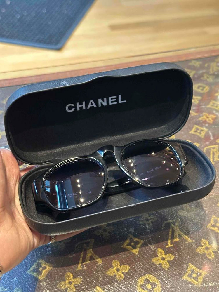 Chanel Spring Summer 1991 Runway Black Sunglasses