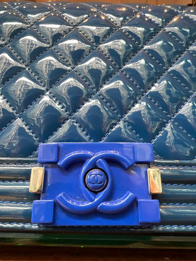 Chanel Boy Bag Patent Blue