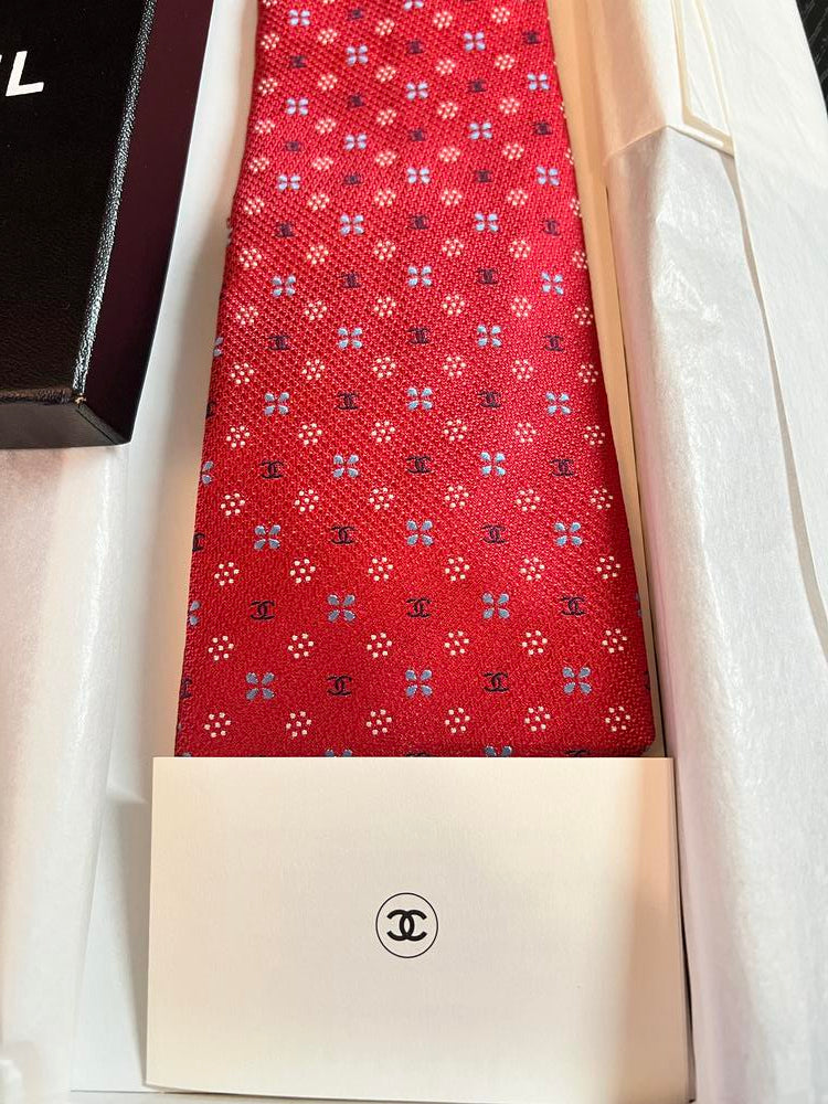 Chanel Silk Neck Tie Red